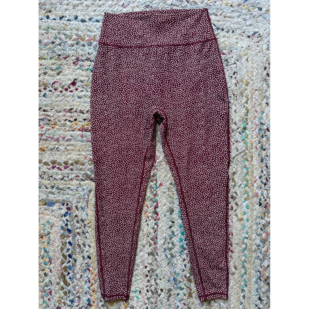Buffbunny Collection Speckled Leggings Burgundy White High Waist XL 25 Inseam